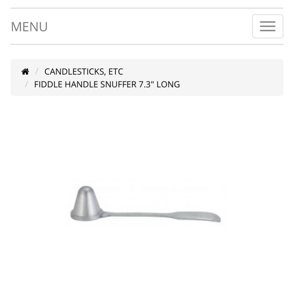 Woodbury Pewterers Fiddle head snuffer.